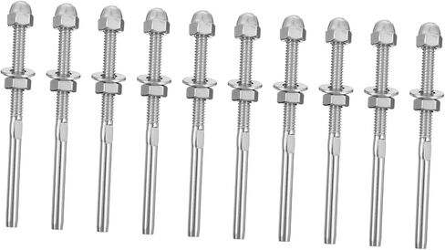 TEHAUX 10pcs Stainless Steel Cable Railing Tensioner Professional Threaded Terminal for Easy Installation and -resistant for Stair and Deck Applications in Saudi Arabia