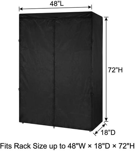 QWORK High Density Waterproof/Dustproof Storage Shelf Cover, Fits Racks 48"L x 19"D x 72"H - 1 Pack (Black) in Saudi Arabia