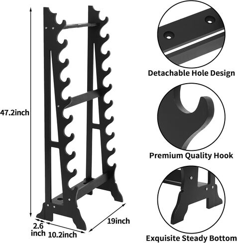 Sword Stand,Sword Rack with 10 Tiers & 3 Spear Holes,Sword Display Floor Stand,Wooden Samurai Katana Stand Holder for Multiple Swords Display in Kuwait
