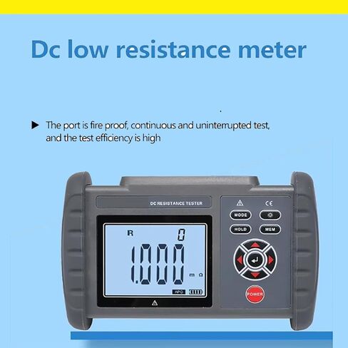 Digital Milliohm Meter DC Low Resistance Tester Measurement with ≤8W Power Controllable Backlight 500 Data Storage for Ground Beam/Cabinet Metal Component Resistance Tests in Saudi Arabia