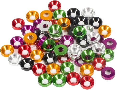 Aluminum Colored Countersunk Washers Fits M3 Flat Round Head Screws for RC Crawler Chassis SCX10 TRX4 Shafty MOA Comp Builds(Black) in Saudi Arabia