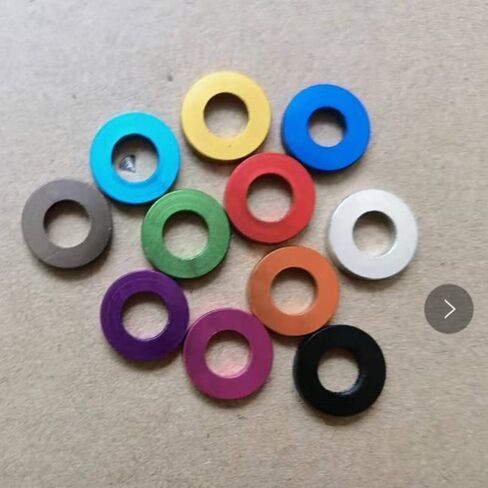 غسالات Qinlu-20 قطعة/الوحدة M3 M4 M5 M6 غسالة حشية مسطحة ملونة من الألومنيوم لجزء RC، لإصلاح المصانع (M4X10X1 20 قطعة، أخضر) in Kuwait