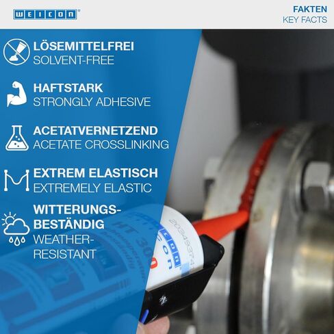 WEICON Silicone HT 300 | High Temp Silicone for Sealing, Bonding & Insulating | Withstands up to 572°F | Red | Ideal for Home & Industry | Sealing Cord & Tape, Oven Adhesive, Chimney Adhesive (2.8oz) in Kuwait