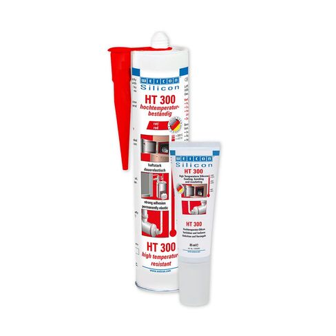 WEICON Silicone HT 300 | High Temp Silicone for Sealing, Bonding & Insulating | Withstands up to 572°F | Red | Ideal for Home & Industry | Sealing Cord & Tape, Oven Adhesive, Chimney Adhesive (2.8oz) in Kuwait