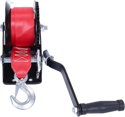 1600LBS Heavy Duty Boat Trailer Winch, Manual Hand Winch, 26ft X 2in Strap with 4.1:1 Gear Ratio, Ideal for Trailers, Trucks, ATVs, Boats, Jet Skis in Kuwait