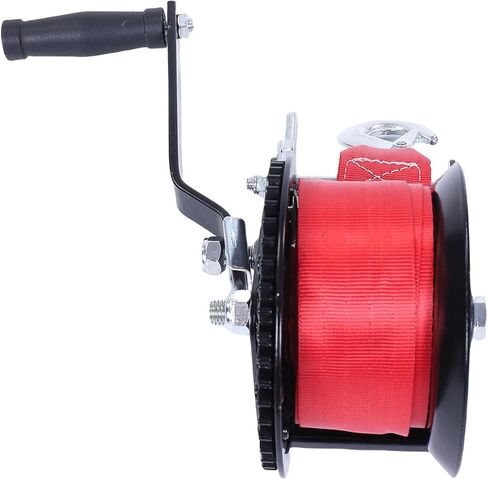 1600LBS Heavy Duty Boat Trailer Winch, Manual Hand Winch, 26ft X 2in Strap with 4.1:1 Gear Ratio, Ideal for Trailers, Trucks, ATVs, Boats, Jet Skis in Kuwait