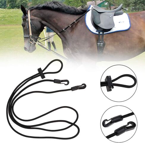 Horse Reins, 3m Riding Horse Rein Elastic Neck Stretcher Bridles Adjustable Rope for Horses Comfortable Training Aid in Kuwait