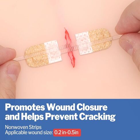 AZEN 16 حزمة شرائط إغلاق الجروح، 4 أنواع من ضمادات الفراشة، مجموعة إغلاق التمزق في حالات الطوارئ، إصلاح الجروح بدون غرز، جهاز إغلاق الجروح بسحاب سريع in Kuwait