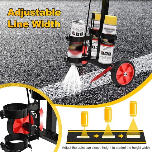 Parking Lot Striping Machine, Marking Paint Wand, Line Striping Machine with Professional Inverted Striping Spray Paint (T-Tip Nozzle), Two-Wheel, Adjustable Height in Kuwait