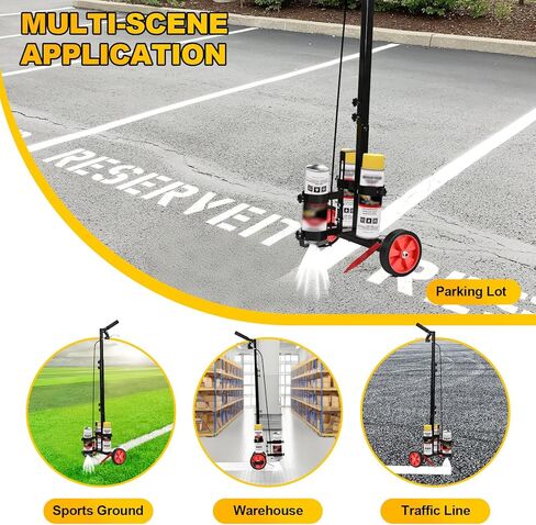 Parking Lot Striping Machine, Marking Paint Wand, Line Striping Machine with Professional Inverted Striping Spray Paint (T-Tip Nozzle), Two-Wheel, Adjustable Height in Kuwait