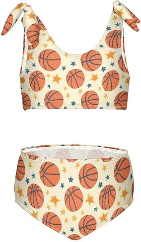 Wusikd Sport Basketball Girls Swimsuits Two Piece Swimwear Bikini Set for for Girls Size 11-12T in Kuwait