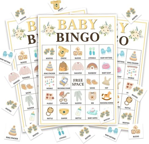 Pink Bow Baby Shower Bingo Games, 24 Player Pink Bingo Cards for Baby Shower, Gender Reveal Party Games Favors Supplies Decorations in Saudi Arabia