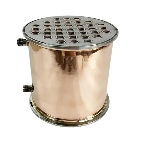 8" Flange OD217mm Tri-clamp Copper Dephlegmator with 1/2" Male Thread Distillation Reflux Condenser H-200mm Homebrew Beer Dairy in Saudi Arabia