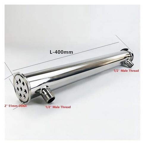 2 "51 مللي متر (OD64mm) مكثف تقطير ، ارتجاع ، مزيل للبلغم. الطول 400 مللي متر ، مع خيط ذكر 1/2" ، فولاذ صحي 304 in Kuwait