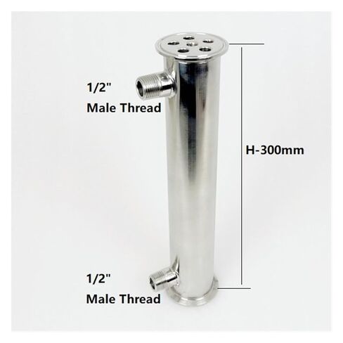 2 بوصة 51 مم (OD64 مم) مزيل البلغم، الارتجاع، مكثف التقطير. الطول 300 مم، مع مداس ذكر 1/2 بوصة، فولاذ 304 in Kuwait