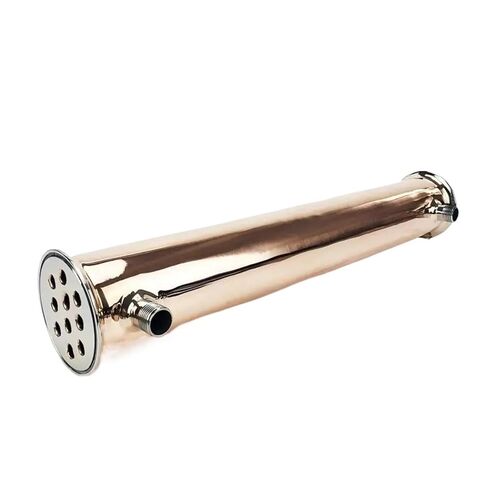 3" Flange91mm,Copper Condenser,Length 500mm,10 Pipes Inside ID 12mm,Connection 1/2" Male Thread for Homebrewing Distillation in Saudi Arabia