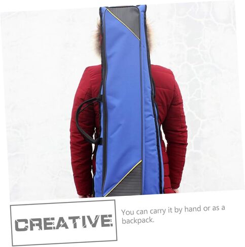Luxshiny Thickened Oxford Cloth Trombone Storage Bag Lightweight Portable Musical Instrument Case for Beginners with Backpack and Handheld Carry Options Protective and Design in Blue in Kuwait