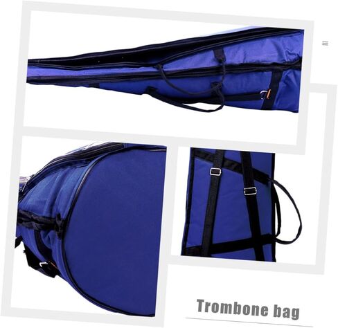 Luxshiny Thickened Oxford Cloth Trombone Storage Bag Lightweight Portable Musical Instrument Case for Beginners with Backpack and Handheld Carry Options Protective and Design in Blue in Kuwait