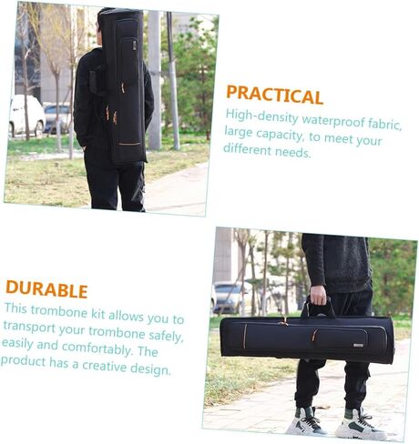 Double Shoulder Trombone Bag with High-density Oxford Cloth Large Capacity Storage for Tenor and Bass Trombone Protection Lightweight and Abrasion-resistant Carrying Case in Saudi Arabia