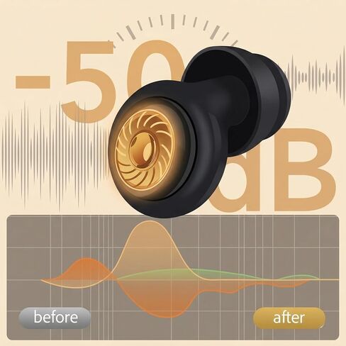 50dB Noise Cancelling Ear Plugs for Sleeping - Reusable High-Fidelity Earplugs for Snoring, Concerts, Travel, Side Sleepers, Silicone Ear Plugs with 10 Comfort Tips in Kuwait