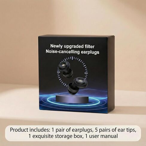 50dB Noise Cancelling Ear Plugs for Sleeping - Reusable High-Fidelity Earplugs for Snoring, Concerts, Travel, Side Sleepers, Silicone Ear Plugs with 10 Comfort Tips in Kuwait
