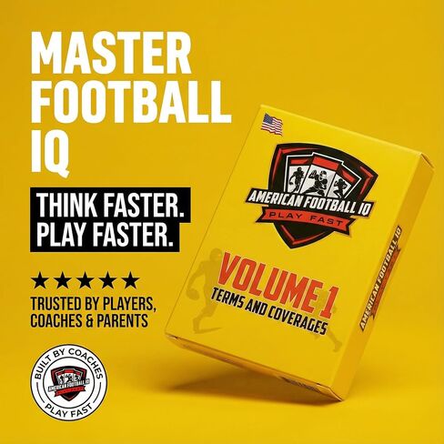 American Football Training Flashcards – Volume 1: Learn Plays, Coverages & Football Terminology | Coaching, Player, & Fan Study Tool by American Football IQ in Saudi Arabia