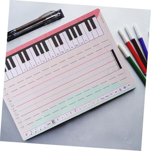 مجموعة واحدة من السبورة البيضاء لموظفي الموسيقى القابلة للمسح للتدريس والممارسة، بطاقة موظفين مكونة من خمسة أسطر قابلة للكتابة لدروس البيانو والموسيقى، مريحة للفصول الدراسية والاستخدام المنزلي in Kuwait