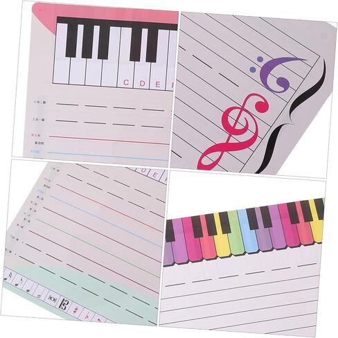 مجموعة واحدة من السبورة البيضاء لموظفي الموسيقى القابلة للمسح للتدريس والممارسة، بطاقة موظفين مكونة من خمسة أسطر قابلة للكتابة لدروس البيانو والموسيقى، مريحة للفصول الدراسية والاستخدام المنزلي in Kuwait