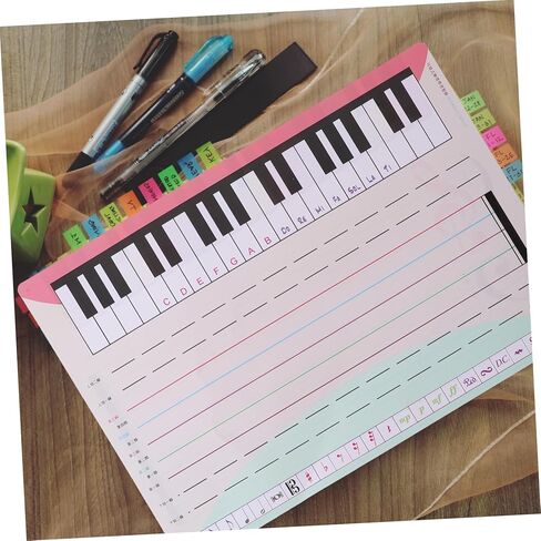 مجموعة واحدة من السبورة البيضاء لموظفي الموسيقى القابلة للمسح للتدريس والممارسة، بطاقة موظفين مكونة من خمسة أسطر قابلة للكتابة لدروس البيانو والموسيقى، مريحة للفصول الدراسية والاستخدام المنزلي in Kuwait