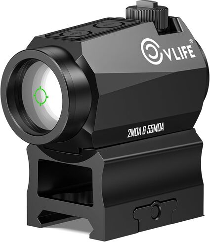 CVLIFE شبكاني متعدد 2 MOA Green Dot & Circle، Motion Awake Green Dot Sight 50,000H وقت التشغيل، نطاق بصريات 1x20 مم مع رافع شهود مشترك مطلق وتركيب منخفض لـ Picatinny 21 مم، IPX7 مقاوم للماء in Saudi Arabia