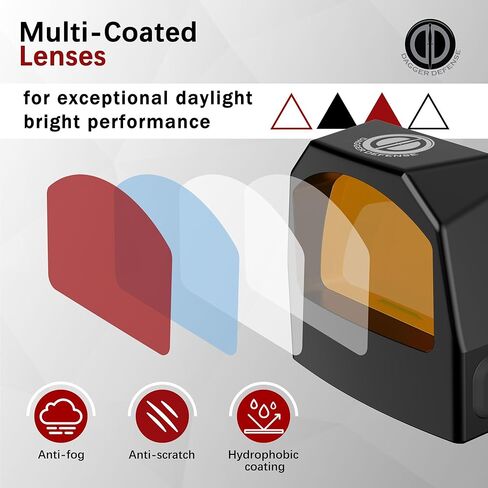 Dagger Defense - مملوك للمحاربين القدامى -DDR62 RMR Footprint Red Dot Sight - بصري منعكس لمسدسات وبنادق RMR، نشط بالحركة، متعدد السطوع، 1 MoA + 1913 Picatinny Mount، البطارية متضمنة in Kuwait