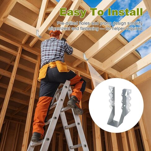 50 Pcs 2x8 Joist Hangers, 20 Gauge Heavy Duty Face Mount Rafter Brackets for Wood, Hurricane Ties for Deck, Floor, Ceiling & Roof Framing in Kuwait