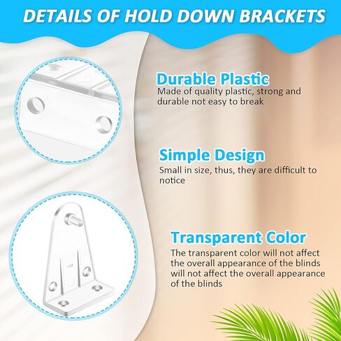 Maitys Hold Down Brackets Clear Plastic Blind Brackets Holder Replacements for 2 Inch Blinds Horizontal Shades Windows Doors(4 Pieces) in Kuwait