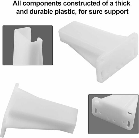 Kitchen Drawer Rail Bracket Compatible with Prime-Line R 7240, White Nylon Drawer Side Track Brackets - (1 Pair) in Kuwait