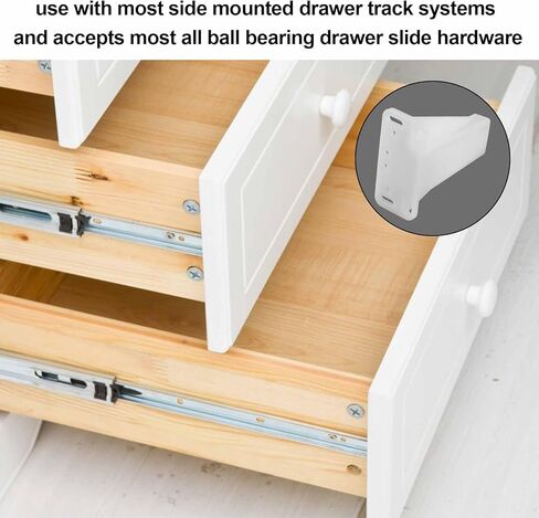 Kitchen Drawer Rail Bracket Compatible with Prime-Line R 7240, White Nylon Drawer Side Track Brackets - (1 Pair) in Kuwait