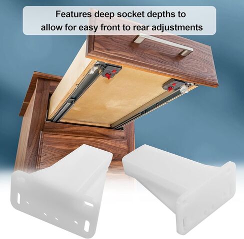 Kitchen Drawer Rail Bracket Compatible with Prime-Line R 7240, White Nylon Drawer Side Track Brackets - (1 Pair) in Kuwait