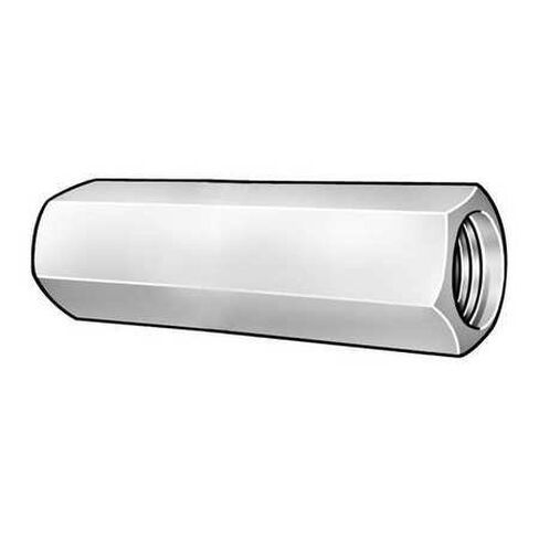 9/16"-12 Dia. x 2-1/8" L x 13/16" W Grade 2 Steel Zinc Chromate Finish Coupling Nut, 5 pk. in Saudi Arabia