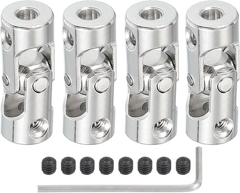 عمود التوجيه العالمي القابل للتدوير من 3 مم إلى 3 مم ضياء داخلي، 4 قطع U وصلة عمود مشترك U ملحقات موصل مقرنة مع مسامير M3 لروبوتات طراز المحرك in Kuwait
