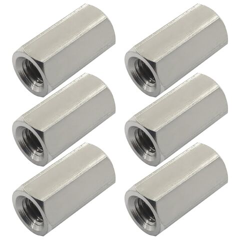 BokWin 8 Pack M8-1.25 Pitch 30mm Length Hex Coupling Nuts, Metric Threaded Connectors for Metal Rods & Structural Fastening, Silver 304 Stainless Steel Coupling Nuts in Saudi Arabia