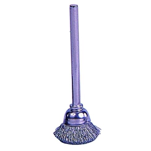 Weiler 26075 5/8 "Miniature Cup Brush ، .005" Brass Fill ، 1/8 "STEM ، مصنوع في الولايات المتحدة الأمريكية in Saudi Arabia