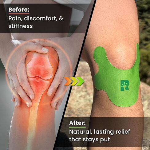 Gecko Grip Herbal Knee Patch | Pain Relief Patches for Knees & Joints | Extra-Sticky, Maximum Strength Herbal Knee Pain Patches for Everyday Wellness (10 Count) | Flexible Comfort-Stretch Fit in Saudi Arabia