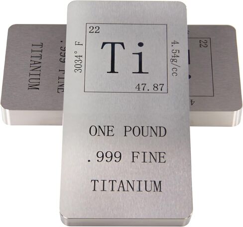 1 LB Titanium Metal Bar .999 Pure Titanium Ingot – Element Ti Precision Cast for Collectors, Labs, and Metalworking in Saudi Arabia