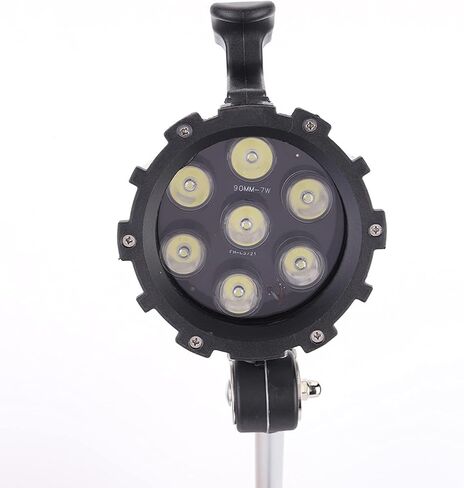 مصباح عمل Rengue LED، رقاقة مصباح LED عالية الإضاءة 7 وات 24 فولت زاوية قابلة للتعديل 360 درجة مع فتحات تثبيت مباشرة لمتجر الآلات وصيانة قطع غيار السيارات وقراءة أظافر التجميل (أسود فضي) in Saudi Arabia
