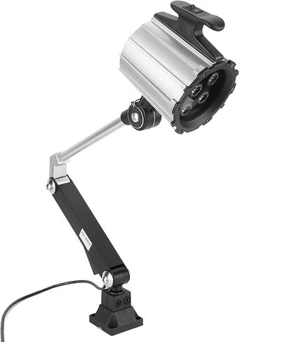 مصباح عمل Rengue LED، رقاقة مصباح LED عالية الإضاءة 7 وات 24 فولت زاوية قابلة للتعديل 360 درجة مع فتحات تثبيت مباشرة لمتجر الآلات وصيانة قطع غيار السيارات وقراءة أظافر التجميل (أسود فضي) in Saudi Arabia