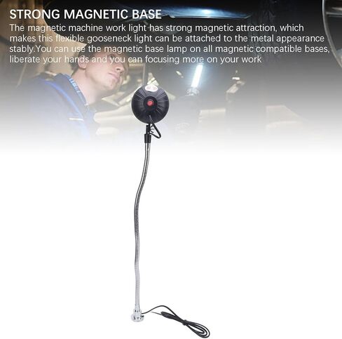 LED Machine Light with Magnetic Base, 1500LM Bright Work Light, Flexible 50cm Gooseneck Sewing Machine Lamp for Lathe, Drill Press, CNC and Automotive Repair in Kuwait