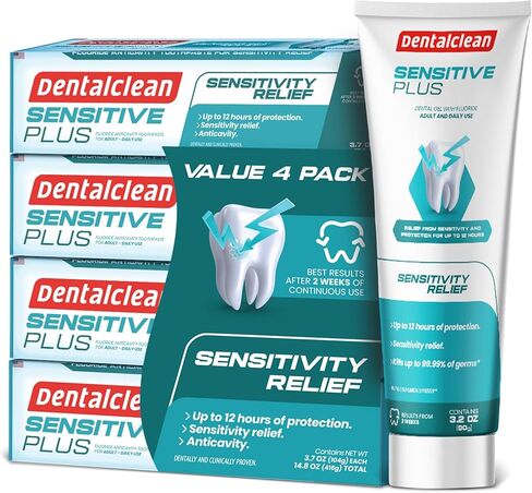 Pack of 4 Toothpaste Gel - Sensitivity Relief - Mild Mint Flavor - Protects Teeth and Reduces Sensitivity - 3.7 oz 104g in Kuwait