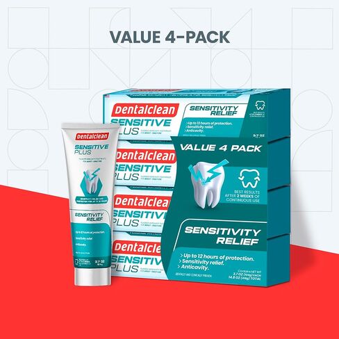 Pack of 4 Toothpaste Gel - Sensitivity Relief - Mild Mint Flavor - Protects Teeth and Reduces Sensitivity - 3.7 oz 104g in Kuwait