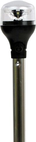 5557-PV12A7 - Aftermarket Replacement Attwood Lightarmor All-Around Light - 12 Inch Aluminum Pole - Black Vertical Composite Base With Adapter Compatible with Attwood Marine in Saudi Arabia