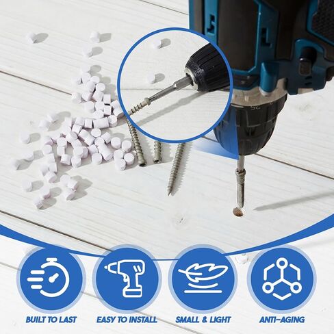 500 Pcs Plugs for PVC Composite Deck Boards Decking Systems Trim Traditional Plugs with T20 Installation Tool for 300 Linear Feet in Kuwait