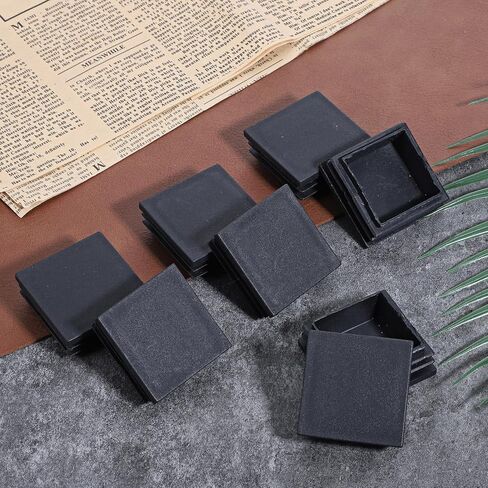 8 Pack 1 3/4 Inch (45mm) Square Plastic Hole Plugs, Black Tubing End Caps Square Chair Leg Caps Plastic Pipe Plugs Insert End Cap for Metal Tubing Post Chair Leg Table Bookshelves Furniture in Kuwait